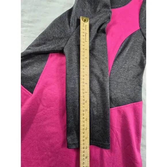Uncle Frank Sheath Dress Color Block Jersey Ponte Knit 3/4 sleeves Pink Gray S - Picture 5 of 9